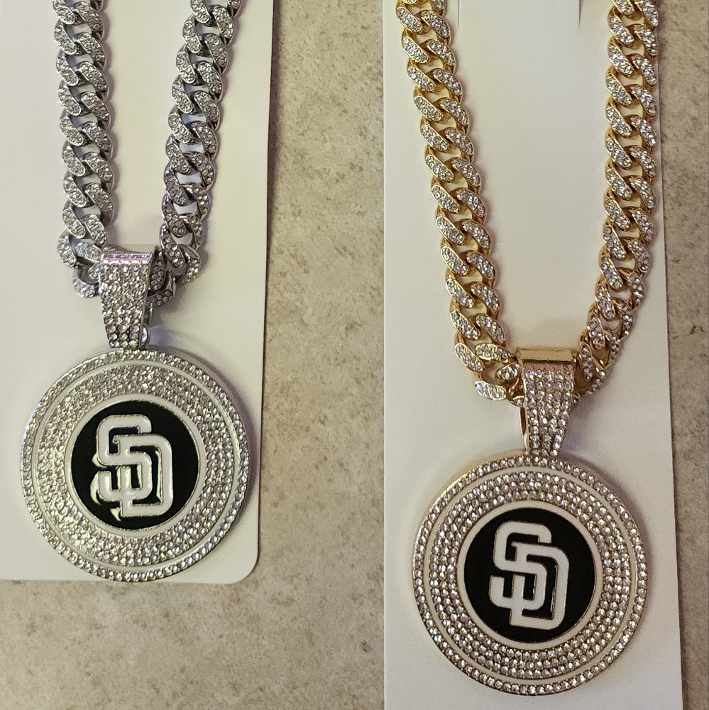 New 20" San Diego Padres baseball Chain Necklace - Picture 7 of 7